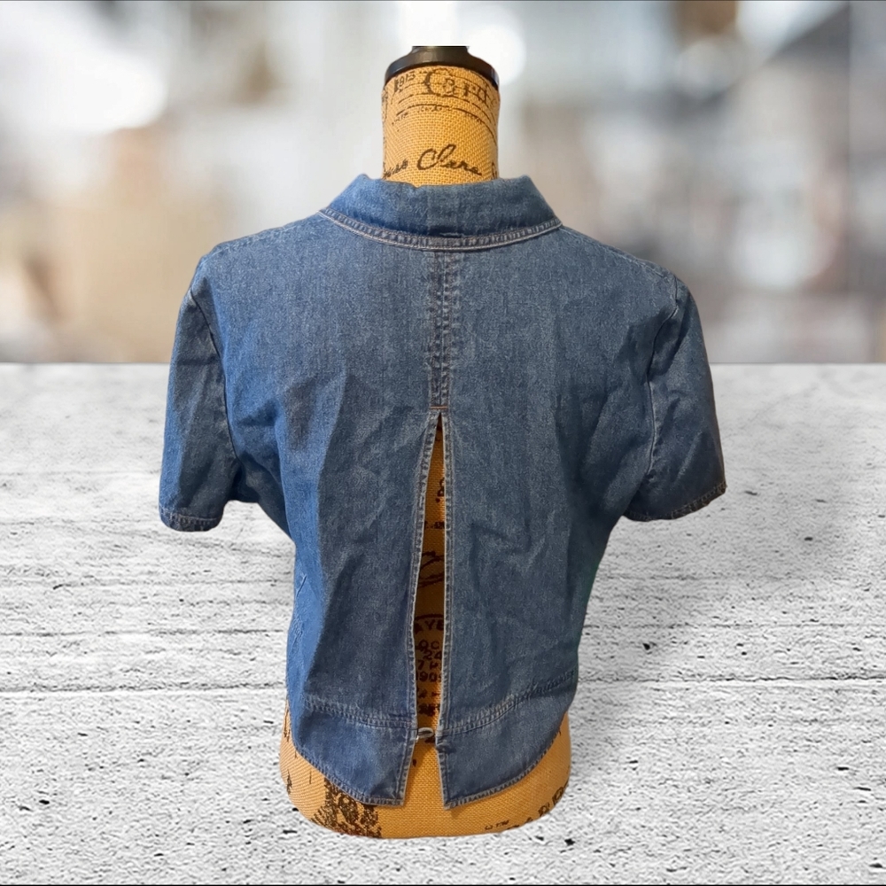 Jessica Howard cropped denim top size 10 - Picture 5 of 10